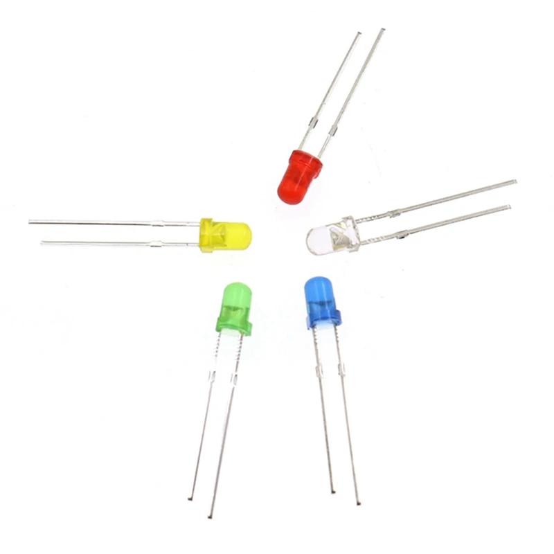 500Pcs 3MM Volume Led 5 Colors Individual Box Diyot Led Kit