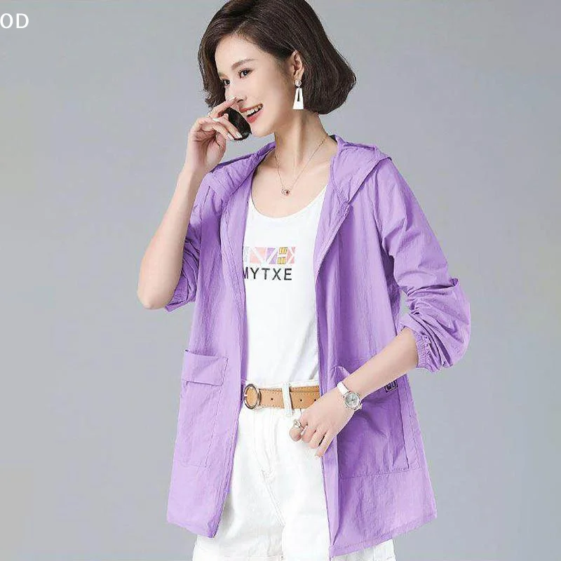Mid-Length Loose-Fitting Sun Protection Jacket For Women New Style UV Protection Sun Protection Coat