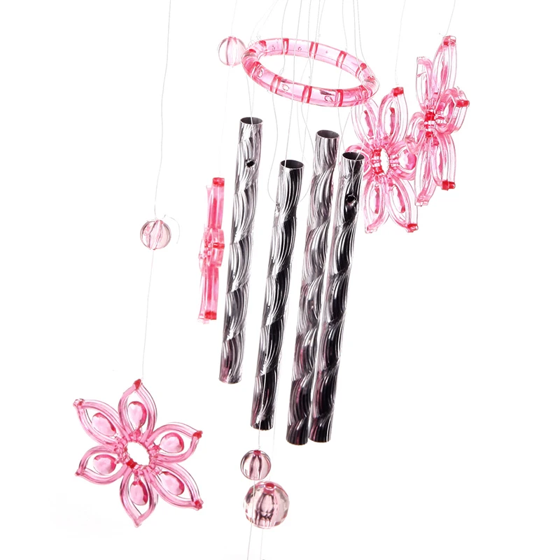 1Pcs Metal Cute Lucky Wind Chimes Bells Hanging Ornaments Creative Metal Tubes Bell Wind Chimes Garden Home Decorations
