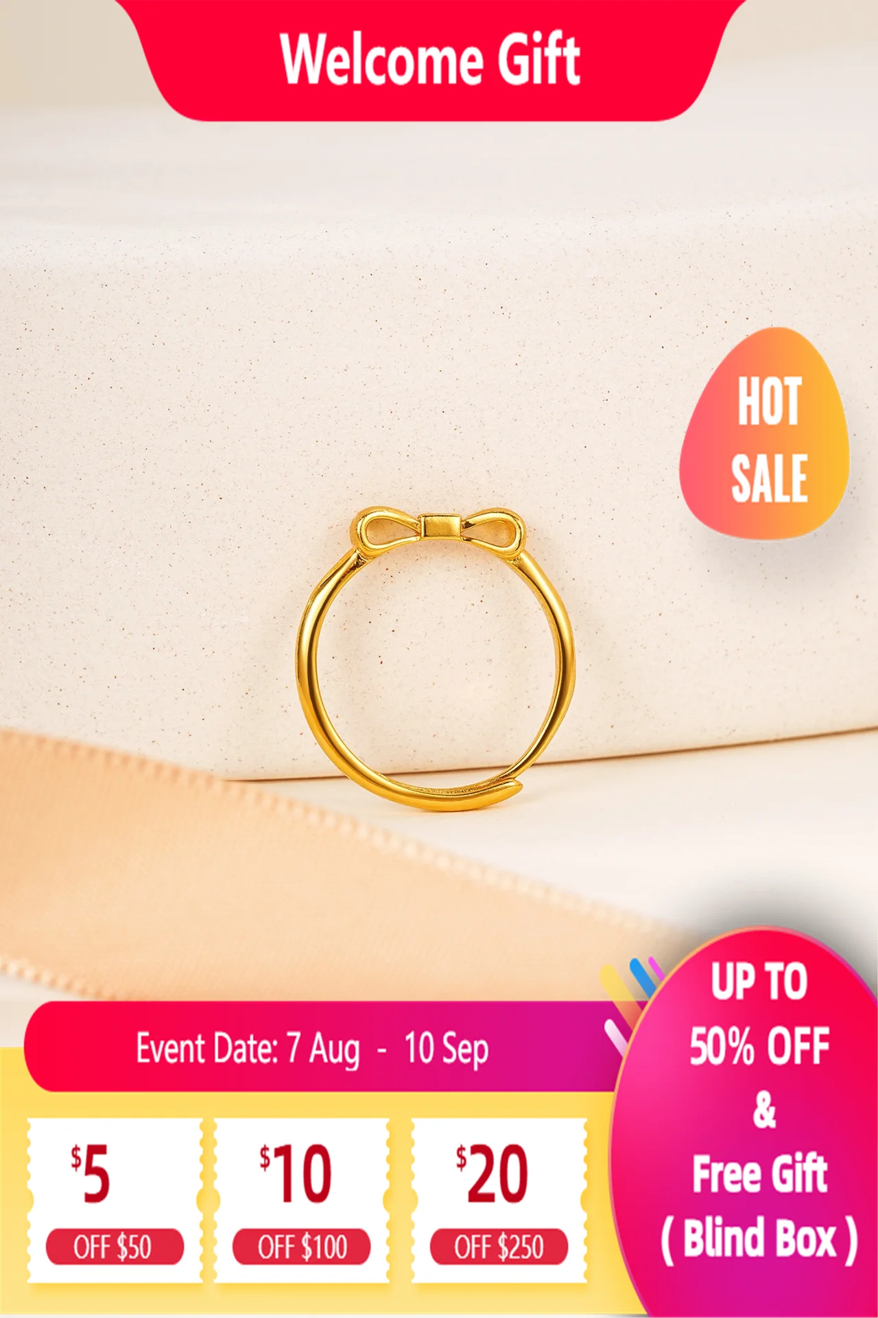 

Lium Gems 24K Gold Vermeil 925 Sterling Silver Bow promise Rings Wedding Bands Rings for Women Infinity forever love Knot ringr
