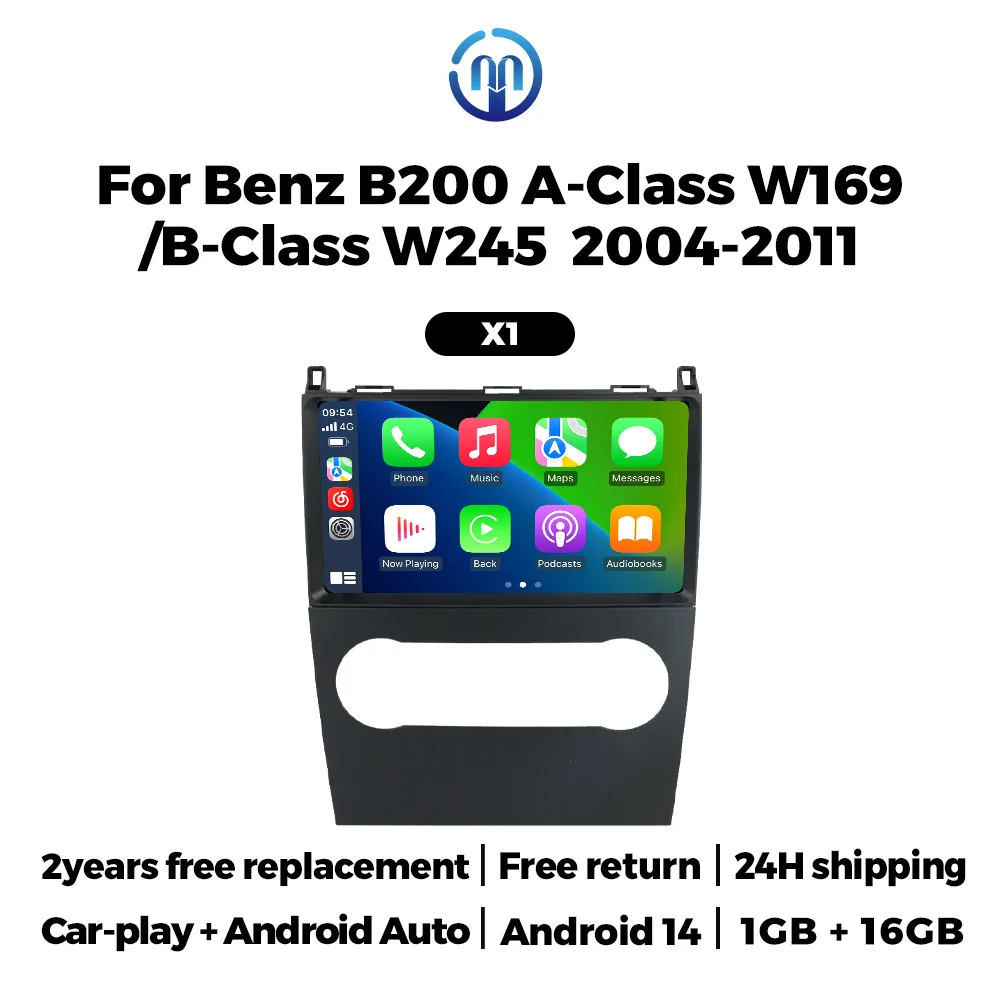 Android 14 Carplay android auto Voor Benz B200 A-Klasse W169 B-Klasse W245 2004-2011 auto intelligente systeem Multimedia Speler GPS