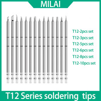 T12 Set Soldering Iron Tips Welding Tools T12-I ILS JL02 KU K BC2 D16 Electric Soldering Iron For Hakko FX951 Rework Station