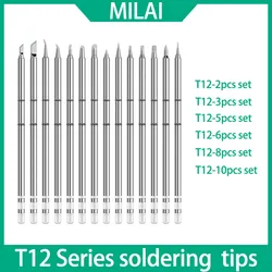 T12 Set Soldering Iron Tips Welding Tools T12-I ILS JL02 KU K BC2 D16 Electric Soldering Iron For Hakko FX951 Rework Station