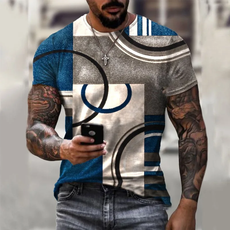 

Summer Irregular Graffiti 3D Printed Short-Sleeved Fashion Men's T-Shirts O-Neck Loose Tops Tees Casual Streetwear Men Clothing