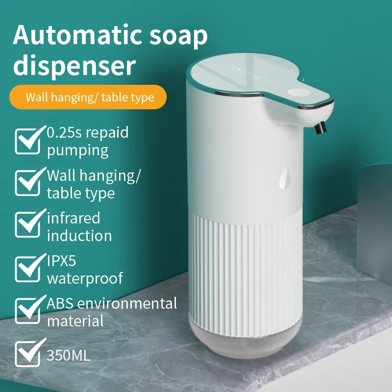 

M10 Automatic Soap Dispenser Non-contact Foam Soap Dispenser 360ml Rechargeable Electric 4-level Adjustable Foam Soap Dispen