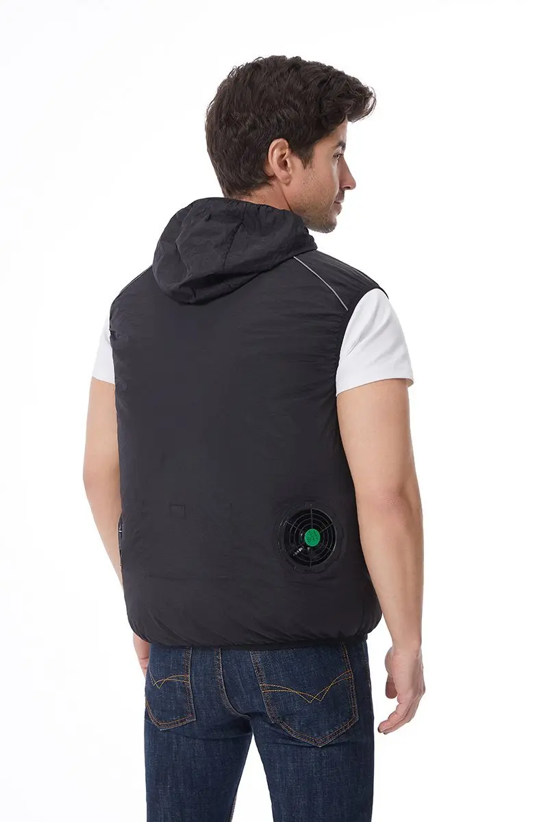 12V/5V USB Unisex 3 Wind Speed Cooling Fan Vest Lightweight Sleeveless Air Conditioned Vest Summer Outdoor Work Clothes