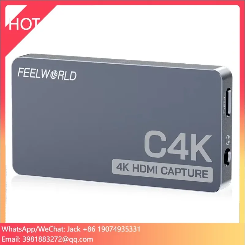 FEEWORLD C4K Lightweight 4K 60Hz in and Out USB-C Plug and Play  USB Capture Card for Streaming Gaming Video Conference