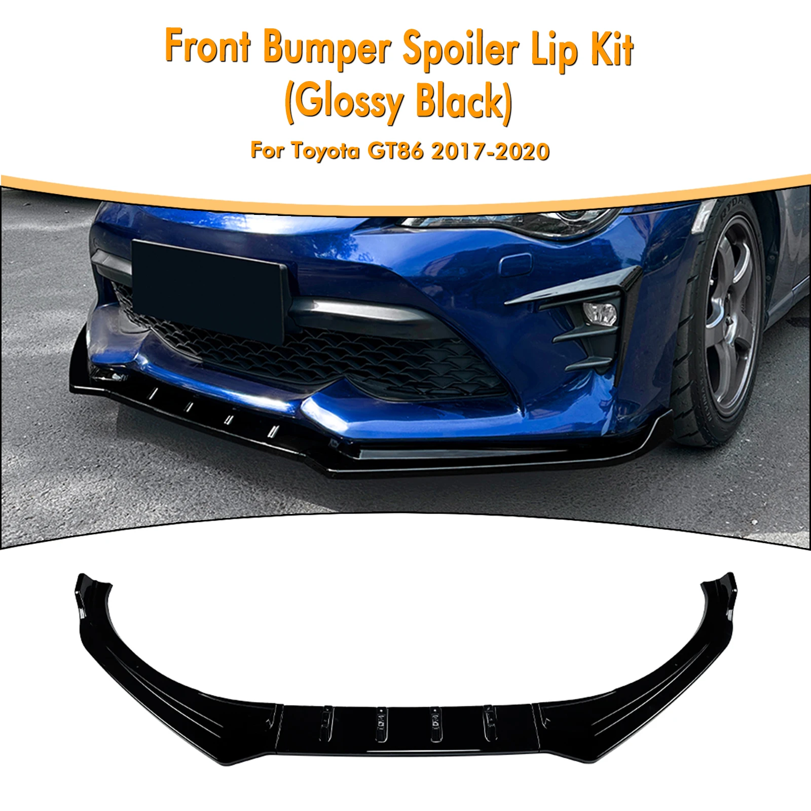 

Front Bumper Spoiler Lip Splitter Lower Shovel Guard Blade Protector Body Kit For Toyota 86 GT86 2017-2020 FT86 Coupe 2-Door