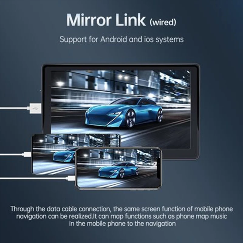 7 Inch Touch Screen Wireless Apple Carplay Android Auto With Reverse Camera Portable Universal Car Radio Multimedia Video Player