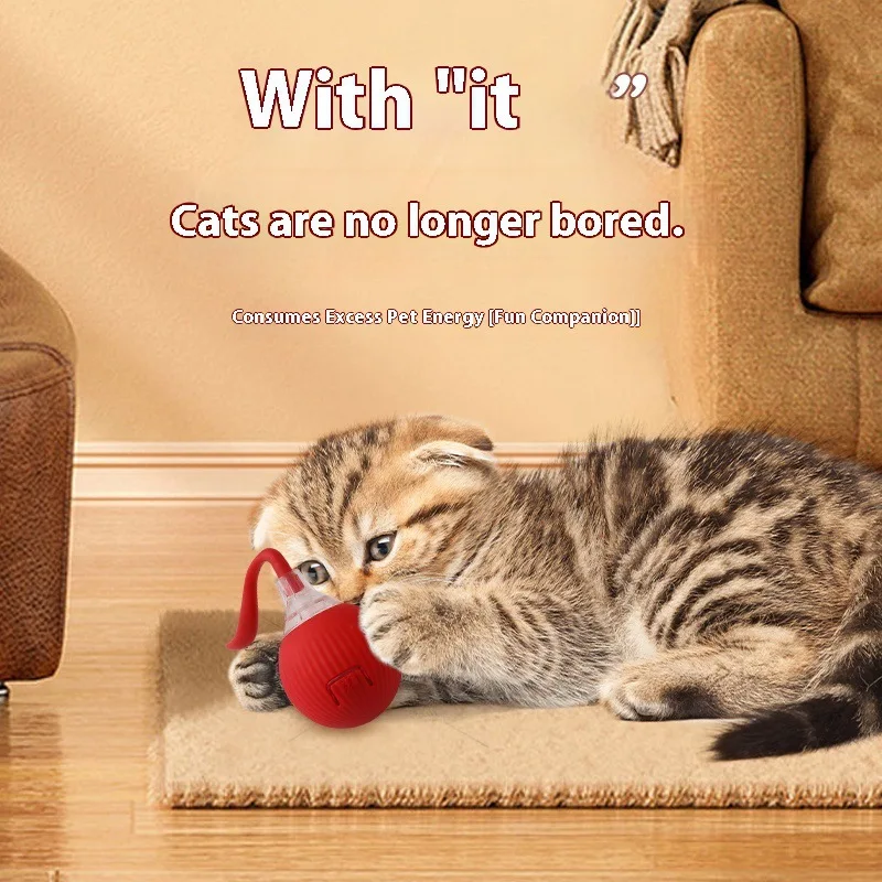 لعبة تفاعلية للحيوانات الأليفة، ألعاب القطط الذكية، كرة دوارة أوتوماتيكية، تنشيط قابلة لإعادة الشحن، تدريب الكلاب والقطط، تقليد الماوس