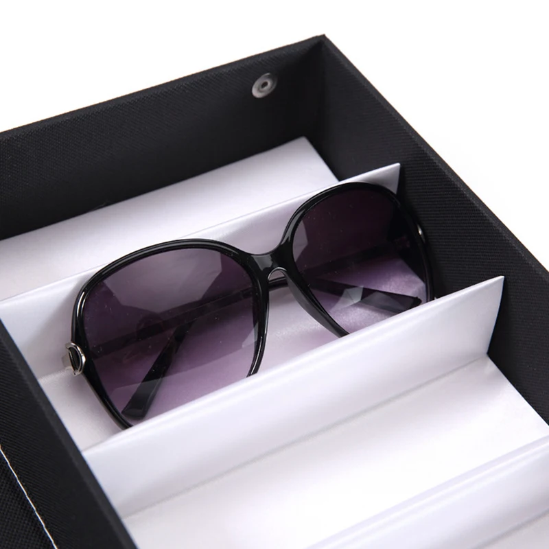 High Quality Glasses Case 8 Slot Grids Eyeglass Sunglasses Glasses Storage Display Grid Stand Case Box Holder Glasses Organizer
