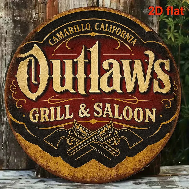 2D Flat, 1pc 8x8in/20x20cm 2D Flat Round Sign, 