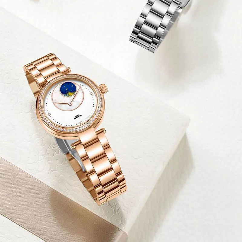 Beijing Watch watch automatic leather watch strap ladies watches brands Beijing Sun and Moon Display Automatic Watch 32.5mm