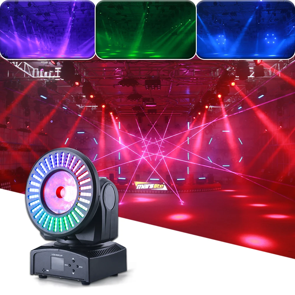 YUER NEW 60W RGBW LED + SMD LED Moving Head Light DMX 4/10/15/20CH Music Control For DJ Disco Wedding Dance Floor Party Indoor