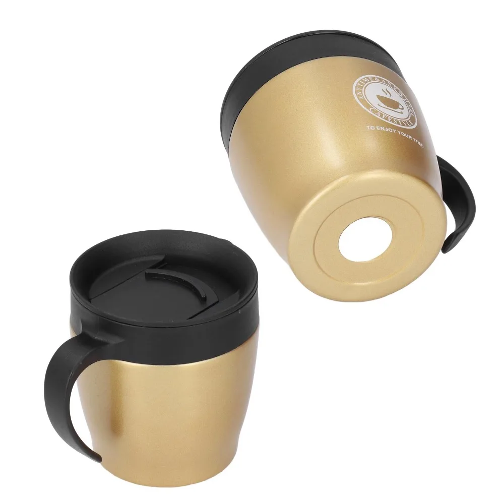 330ml Capacity Stainless Steel Coffee Mug Slide Lid Thermal Insulation Effect Portable Coffee Cup Vacuum Insulation