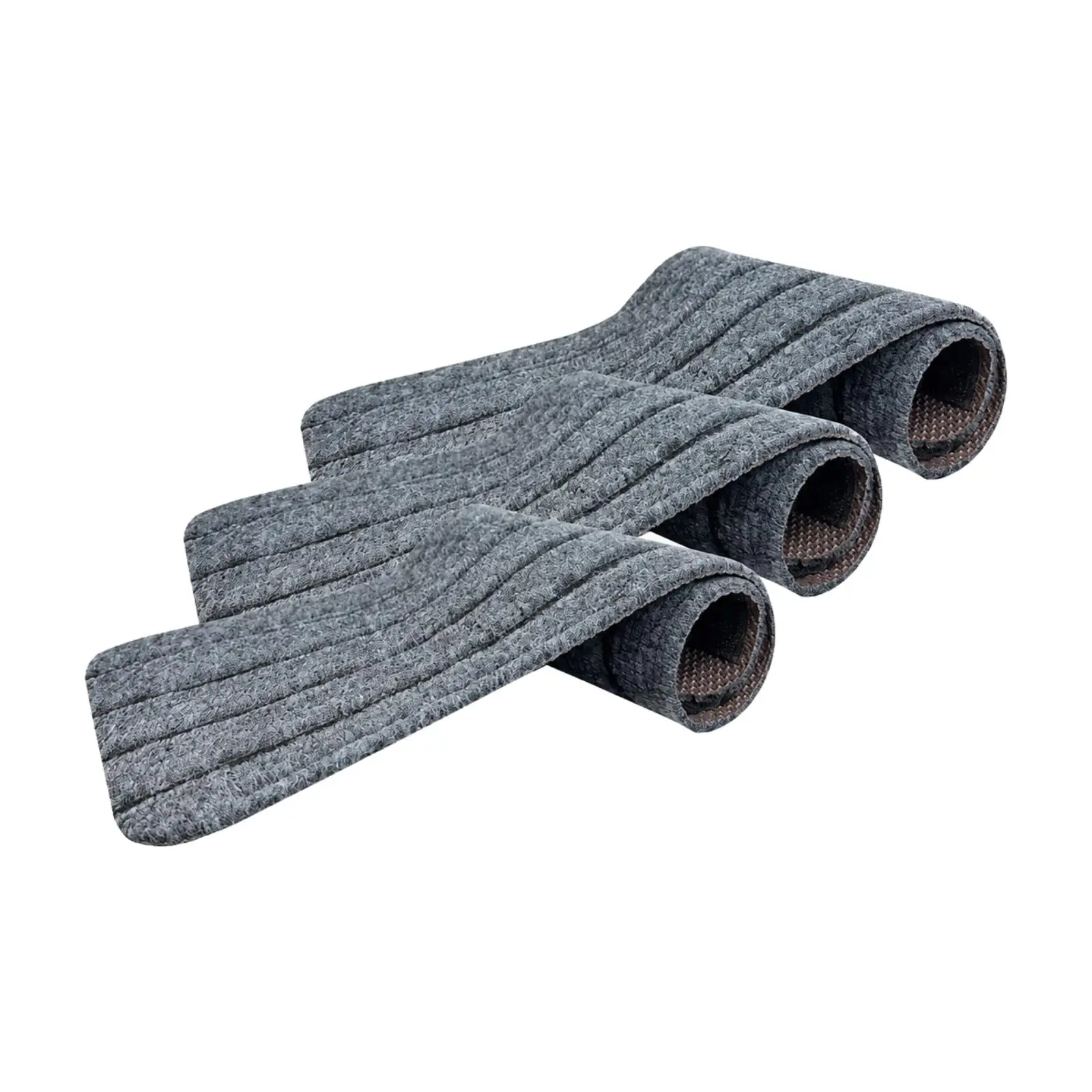 Non Slip RV Step Cover Polyester Entry Mat for Motorhome Stairs Ribbed Texture Hook Loop Fastener Low Profile Outdoor Dust Trap