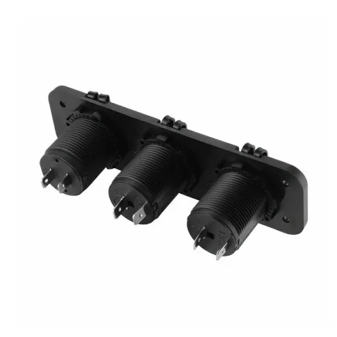 3 IN 1 Panel Dual Cigarette Lighter Socket 3.1A USB Car Charger Power Outlet Adapter Waterproof for Boat Camper Caravans