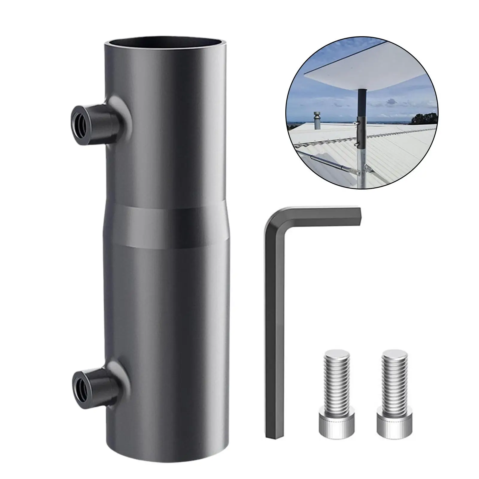 Satellite Antenna Pipe Adapter Satellite Signal Equipment Adaptor Rustproof Easy to Install Pole Mount Adaptor for V2 Gen2 Rvs