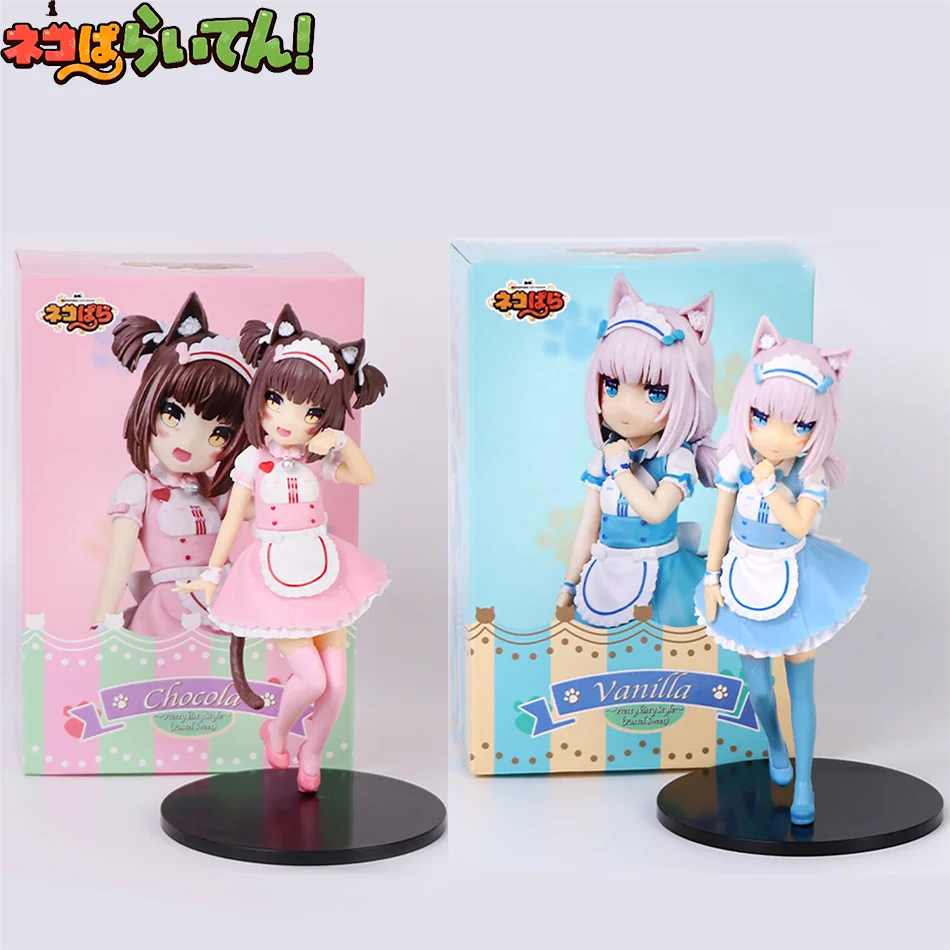 18CM Katze Maid Anime NEKOPARA Figur Schokolade Vanille Nette Hübsche Katze Stil Modell PVC Statische Kind Spielzeug Sammeln Geschenk puppe