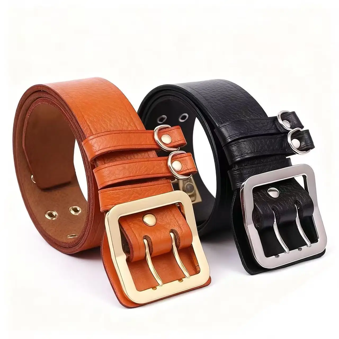 4.8 سنتيمتر جلد البقر الحقيقي الرجال مزدوجة الصدر خاص اتسعت حزام حزام التدريب في الهواء الطلق متعددة الوظائف حزام معركة خاص