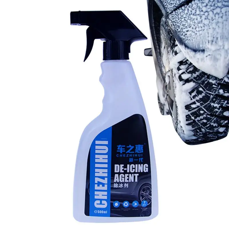 Car Deicer 500ml Ice Remover Agent Auto Windshield Defroster Deicing Agent for Home Car Glass Improve Visibility Antifreeze