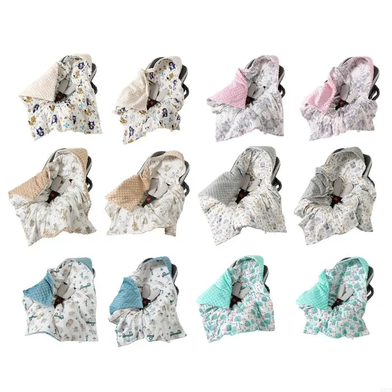 Soft Hooded Baby Dot Swaddles Blanket With Lightweight Cotton For Infant Use Warmth Strollers Car Blanket A2UB