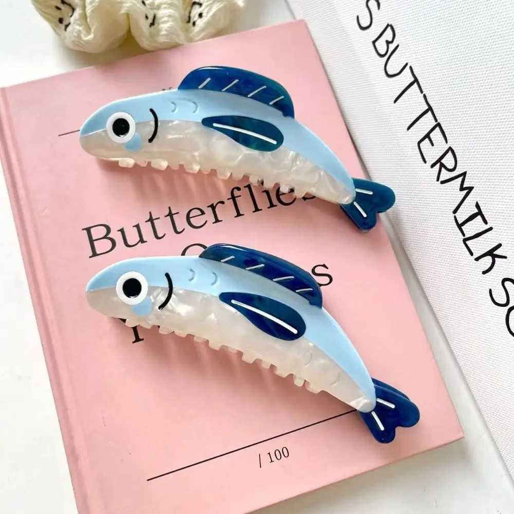 Marine Organism Ocean Sardine Hair Clip Hairpin Geometry Large Hair Claw Shark Clip Korean Style Headwear Acetate Grab Clip