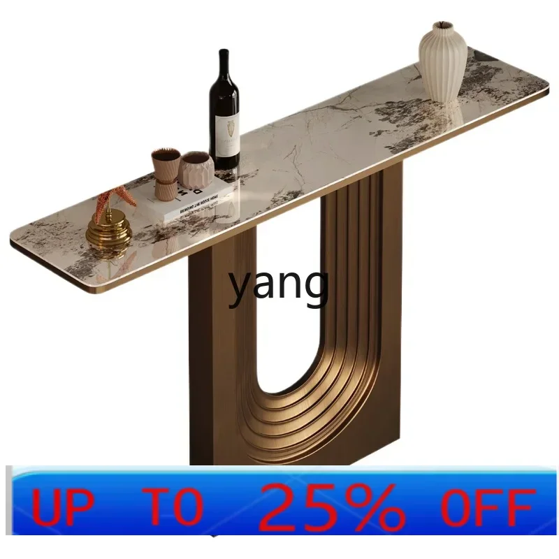 

LMMhigh-end marble luxury villa hotel corridor view platform ultra-narrow entrance cabinet