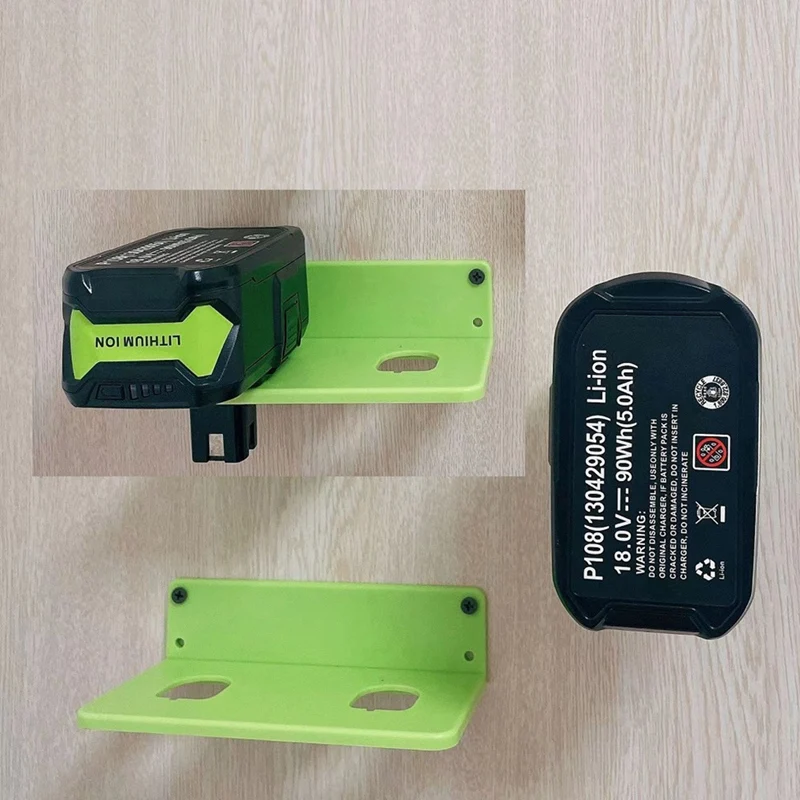 1Pcs Battery Holder Storage Fixed Bracket For Ryobi 18V Nicd Lithium P107 P108 Wall Mount Battery Hangers Display Rack