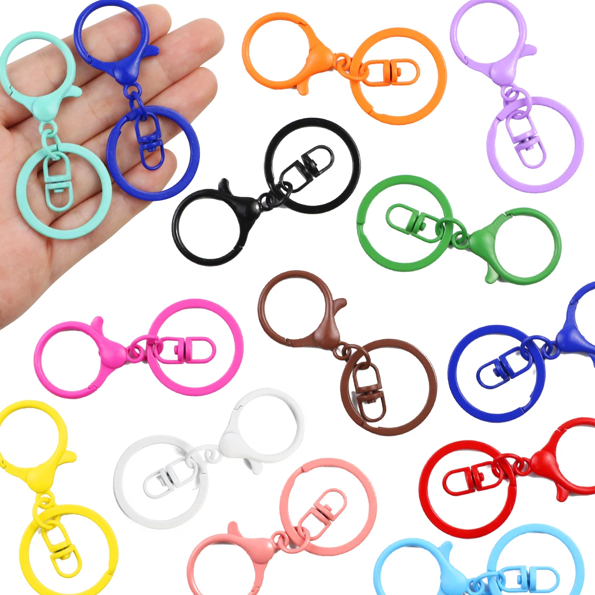 5pcs multi-colour Zinc Alloy Lacquered Lobster Clasp Keychain Connector Suitable For Jewelry Bracelet DIY Accessories