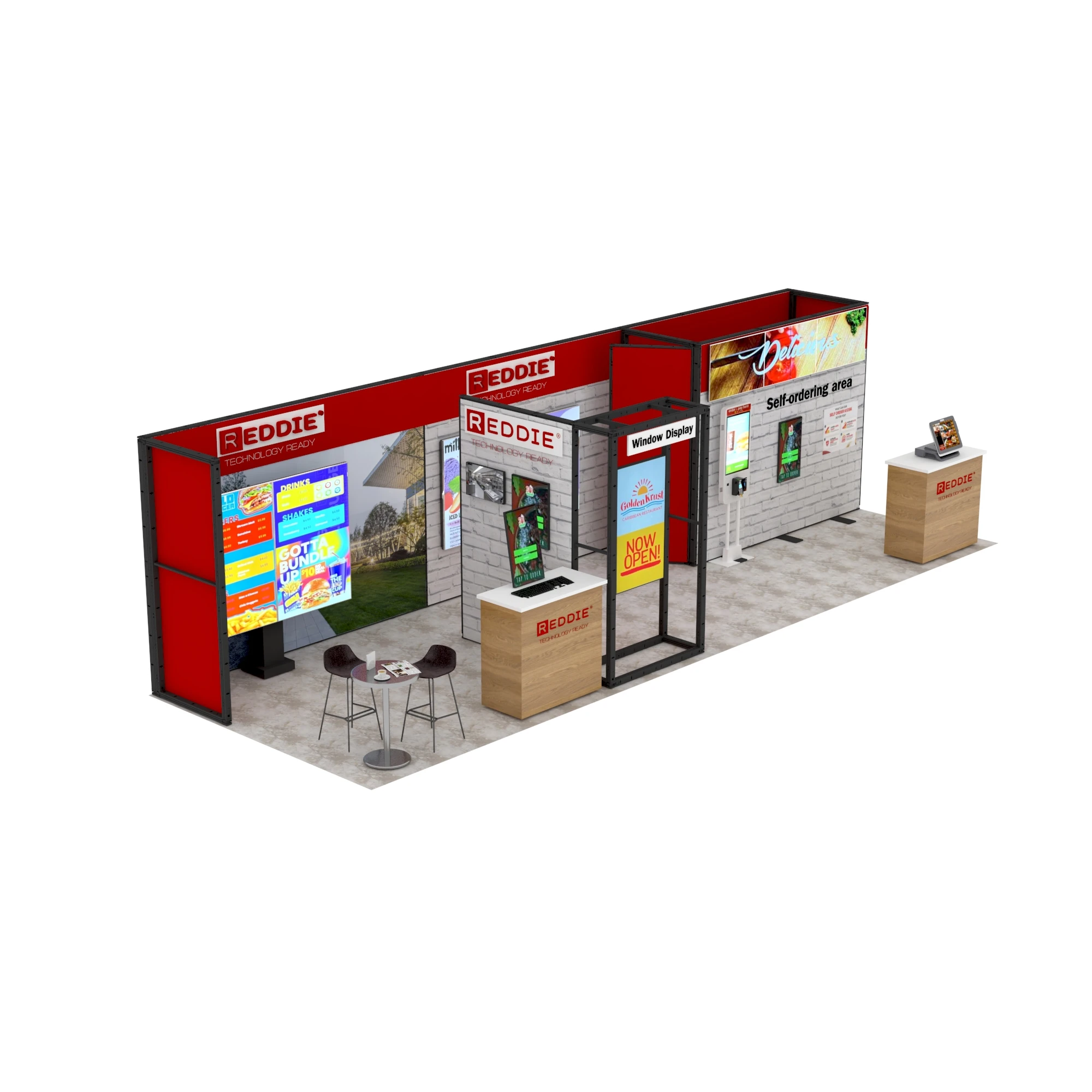 10 x 30 Fuß große modulare Beursstand, einfache Einrichtung und wiederverwendbare Aluminium-Ausstellungskabine mit Grafiken aus Spannstoff