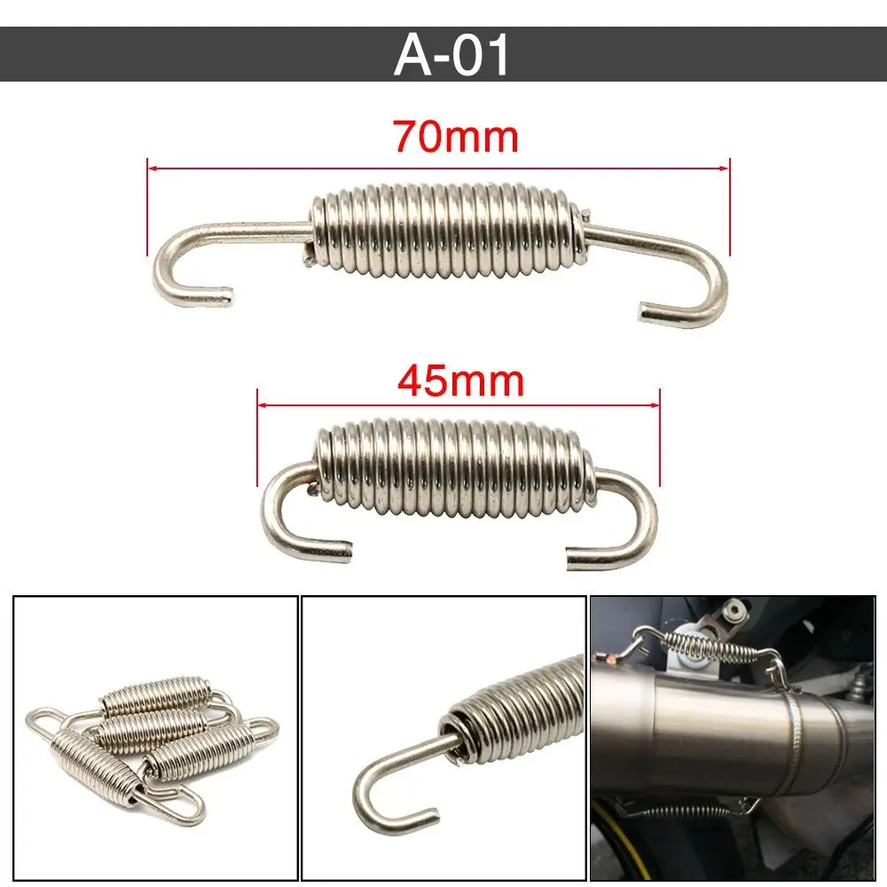 Stainless Steel Exhaust Pipe Springs Double Hooks Titanium Silencers Exhaust Pipe Connector Colored Motorcycle Spring Universal