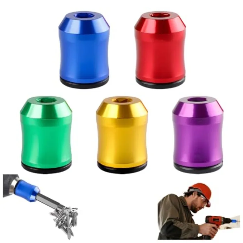 

Aluminum Alloy Magnetic Screw Rings Magnetized Ring Screwdriver Bits 1/4 Inch Shank Strong Magnetic Magnetizer for DIY Tools