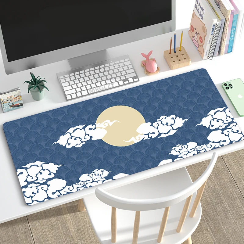 Giant Waves Mouse Pad Non-slip XXL Large Gaming Accessories Playmats Rug Japanese Style Moon Mouse Mat Keyboard Desk Mats Carpet