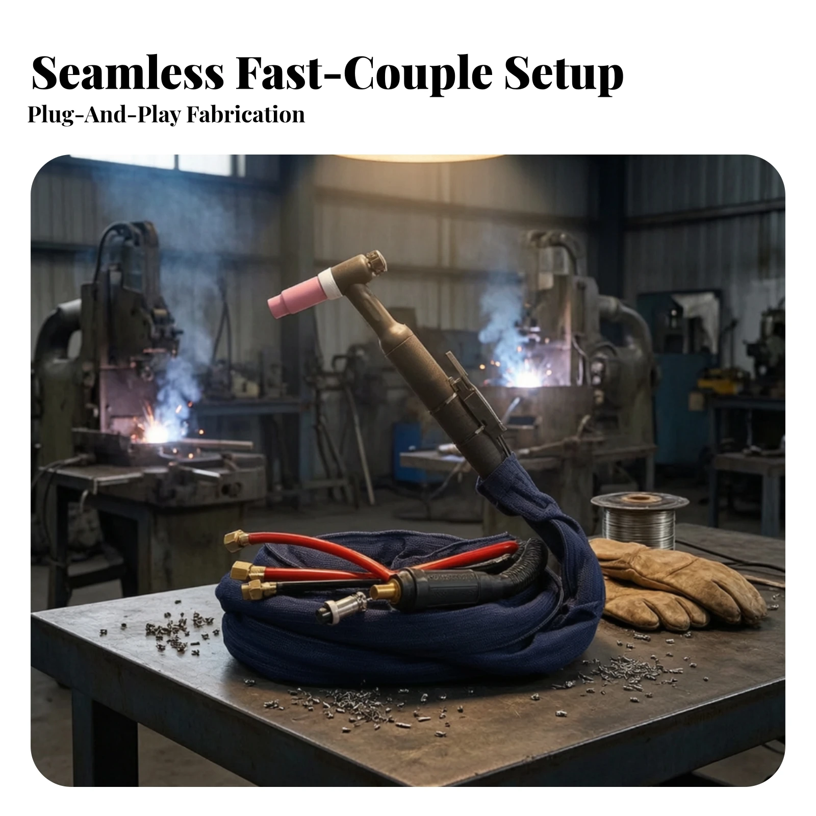 Fusing Torch with DKJ70 Connector Quick-Connect Argon Argon Arc Fusing Torch Tool Heat-Resistant Insulated for Welders, Workshop