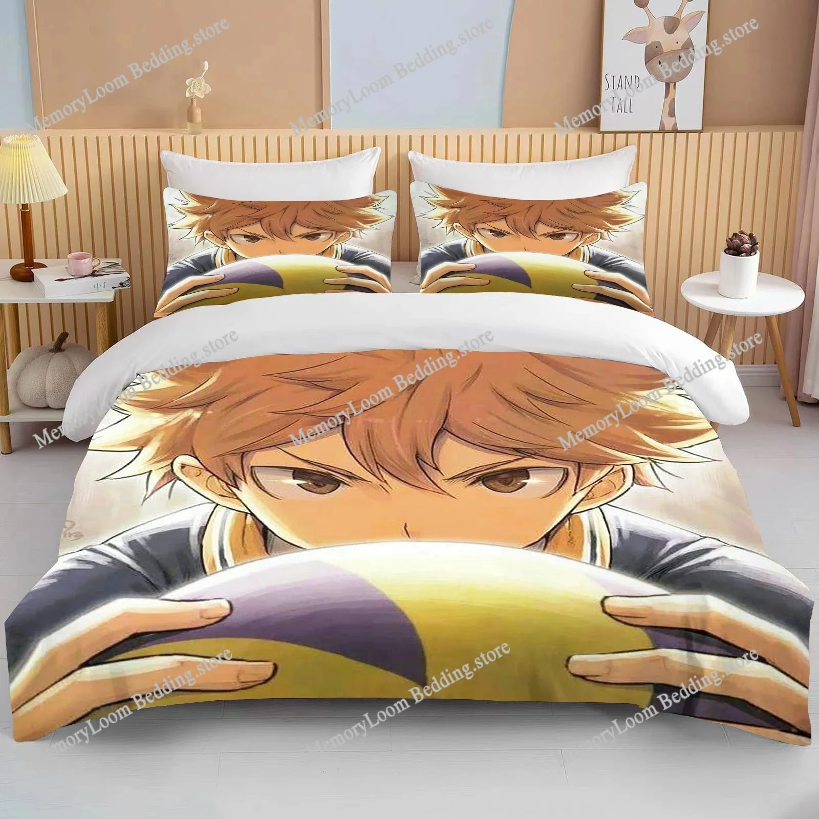 

10 Sizes Haikyuu Bedding Sets Cartoon Quilt Bed Cover Anime Duvet Cover Pillow Case Sets Adult Children Bedding Sets