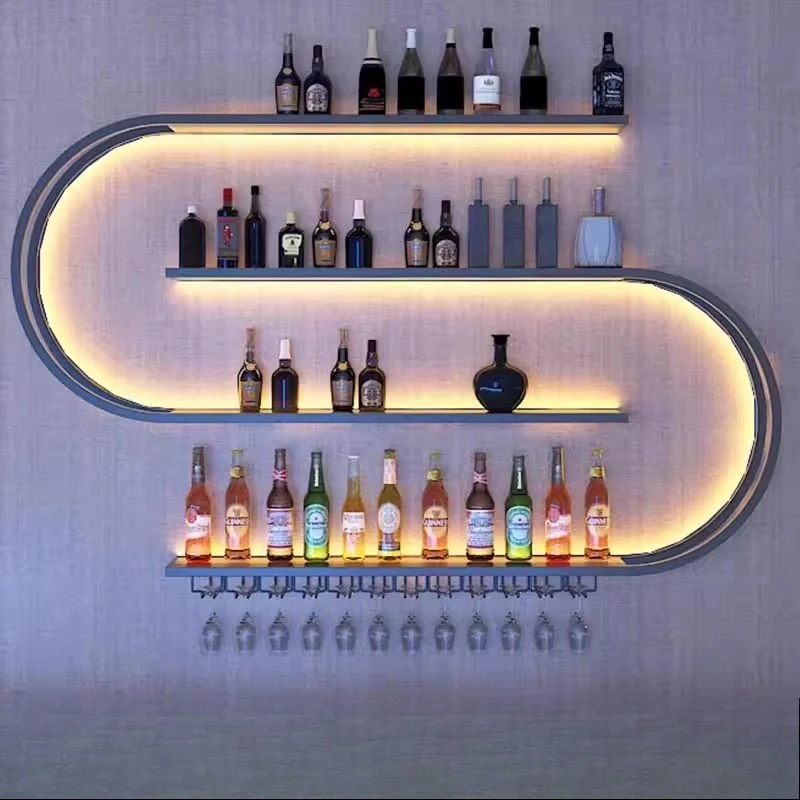 Whiskey Cabinet Bar Counter Glass Display Cabinet Home Bar Furniture Modern Bar Cabinet Storage Unit Cave A Vin Furniture