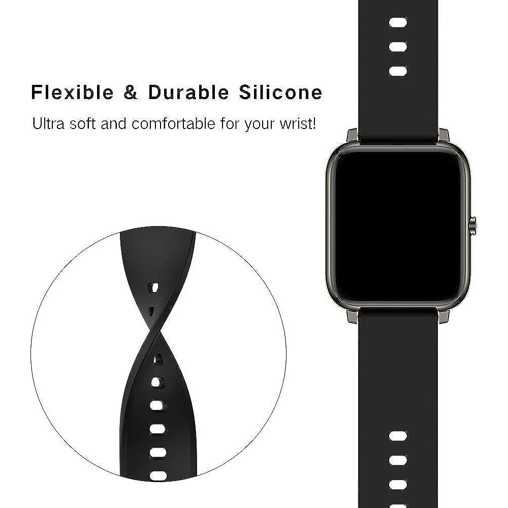 16mm 18mm 20mm 22mm Smart Watch Bands, Replacement Adjustable Straps for Samsung Galaxy Silicone Strap Wristband Accessory