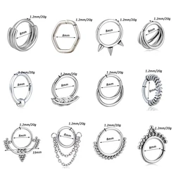 1Piece Titanium Steel Charming Nose Ring Nase Studs Septum Piercing Ring for Women Men Cartilage Body Pierc Gothic Jewelry