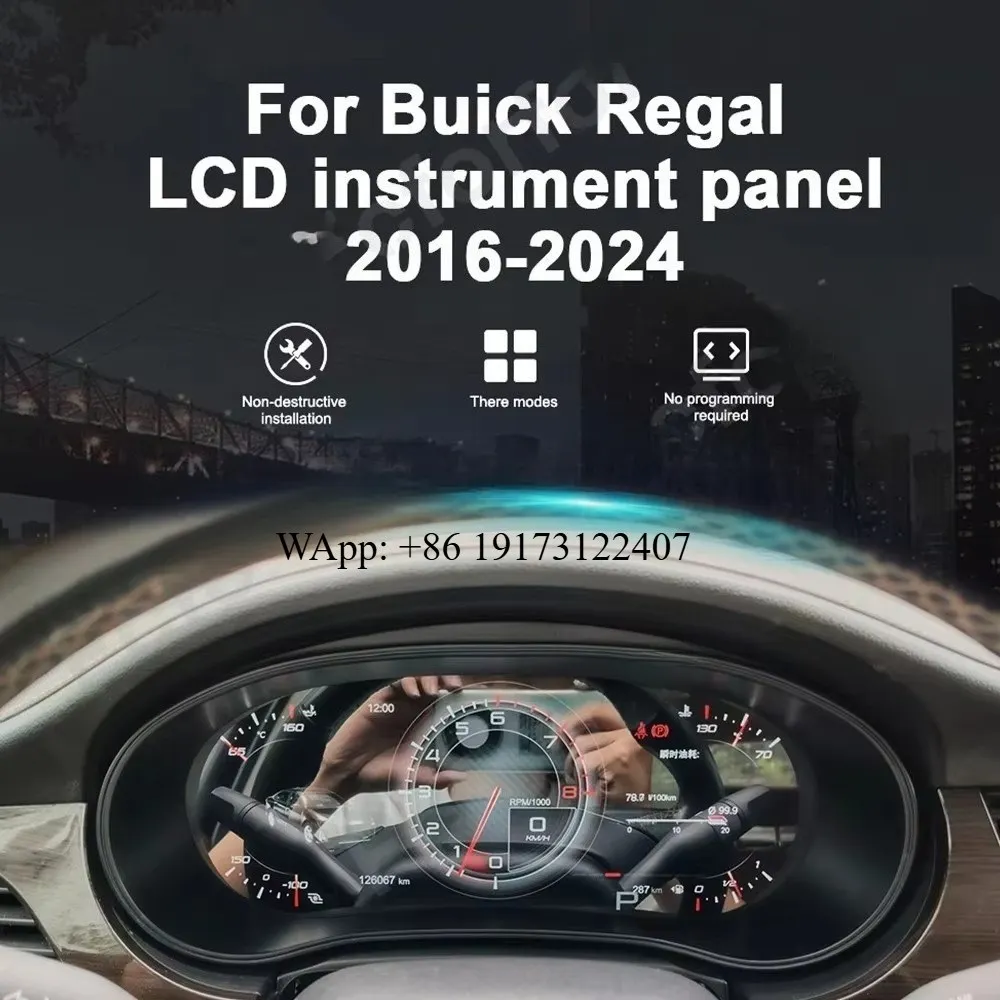 

Foforfor 12.3'' Digital Cluster for Regal2016-2024Car LCD Dashboard Instrument Panel Speed Meter Multimedia Cockpit Player