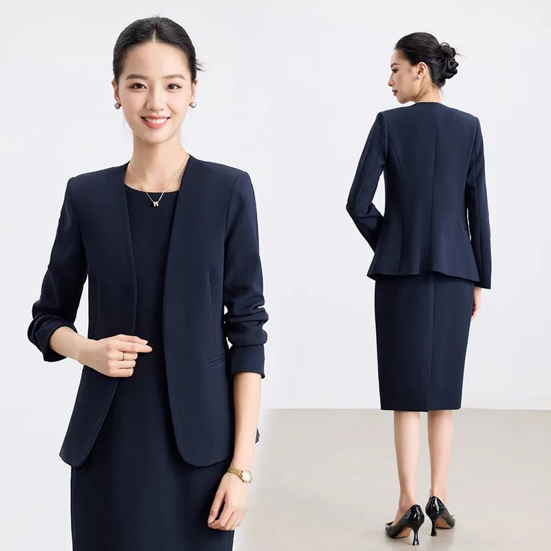 Professional Suit Dress Set Two-Piece Women High-End Hotel Front Desk Reception Customer Service Workwear