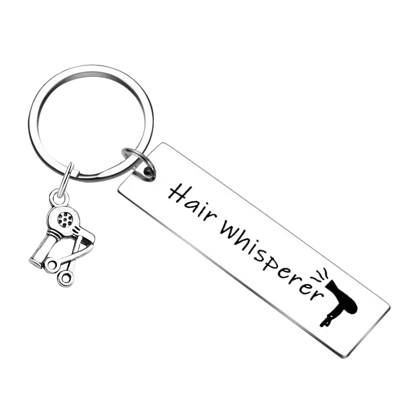 New Hairdresser Gift Key Chain Ring Hair Whisperer keychains pendant Scissors Barber Shears Gift Funny Hair Stylist Gift