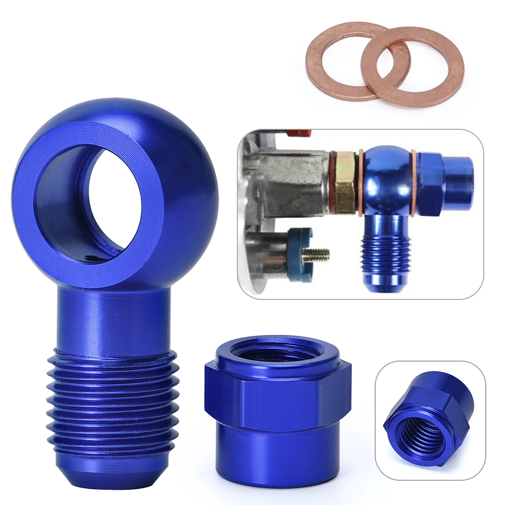 

Aluminum Blue AN6 to 12.5MM Outlet Banjo Adapter Fitting + Cap For 044 Fuel Pump Car Accessories 0580254044