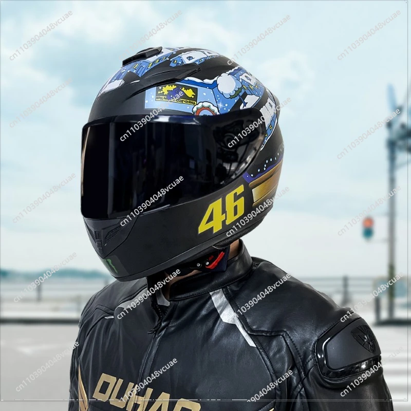 

Qike Motorcycle Helmet Men and Women Winter Personalized Electric Vehicle Hard Hat Four Seasons Knight Bluetooth Locomotive Full