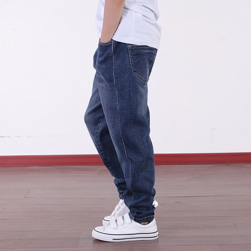 IENENS Fashion Boys Jeans Spring Autumn Long Pants Child Straight Denim Trousers Kids Elastic Waist Pants For 4-10 Years Old