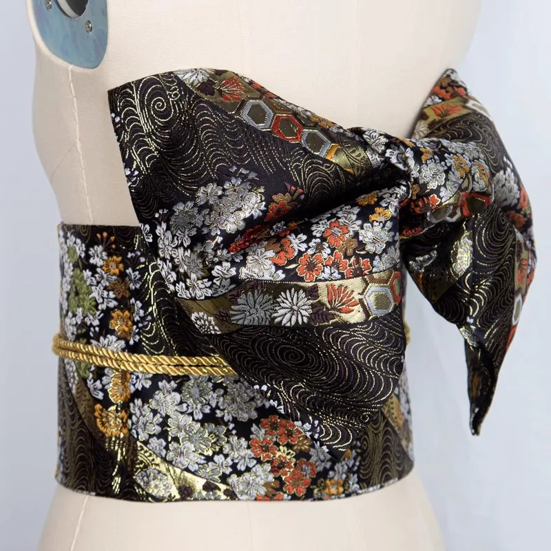 Japanese Kimono Waist Yukata Kimono Jacquard Stylized Bow for Portrait Accessories