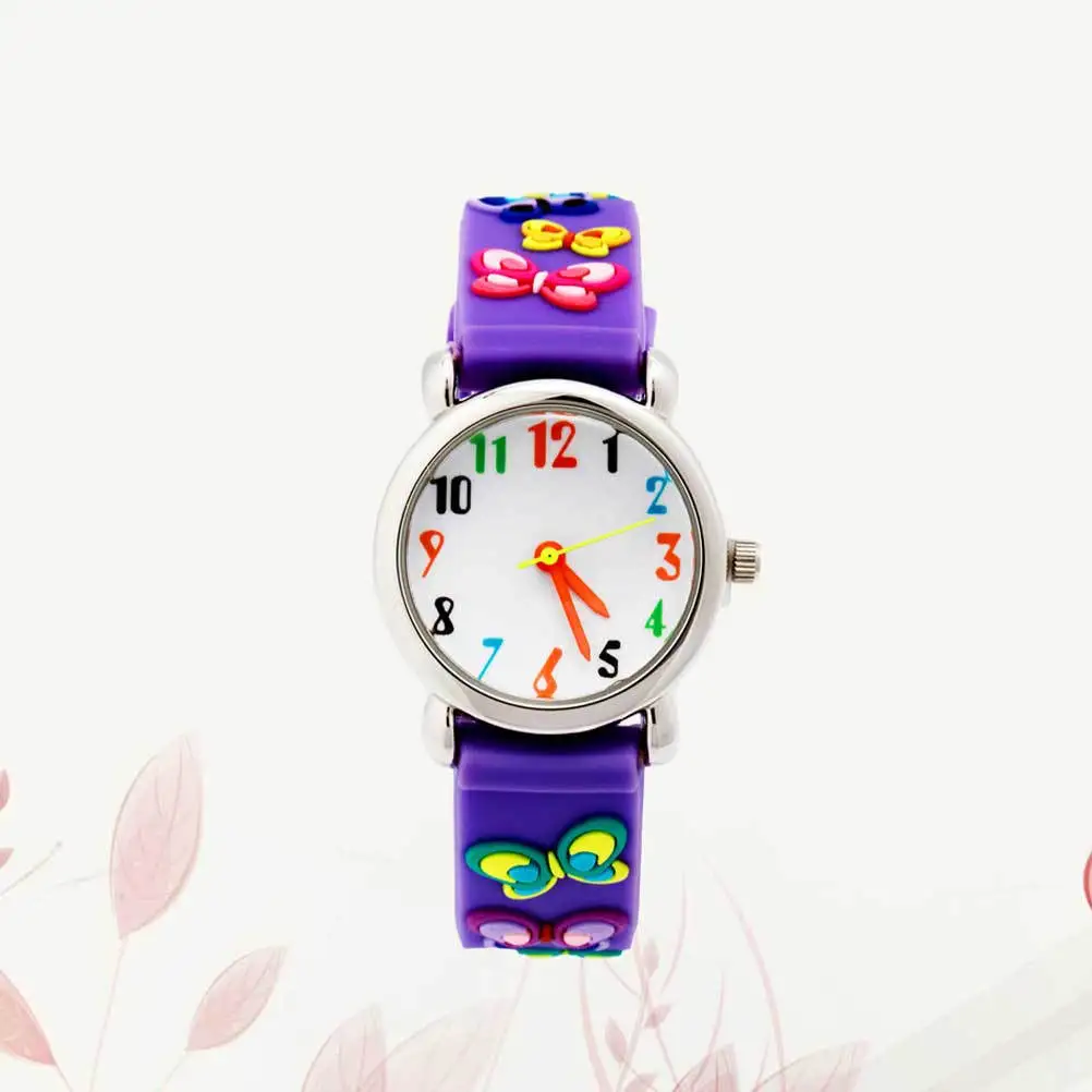 ساعة يد كرتونية ثلاثية الأبعاد مقاومة للماء باللون الأرجواني، ساعات رياضية أنيقة ومبتكرة، هدية مثالية لعيد الميلاد، حفظ الوقت بدقة #4