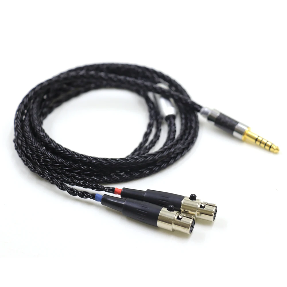 New 4.4MM Balanced HiFi Black Braided Earphone Cable For Audeze LCD-3 LCD-2 LCD-X LCD-XC LCD-4z LCD-MX4 LCD-GX