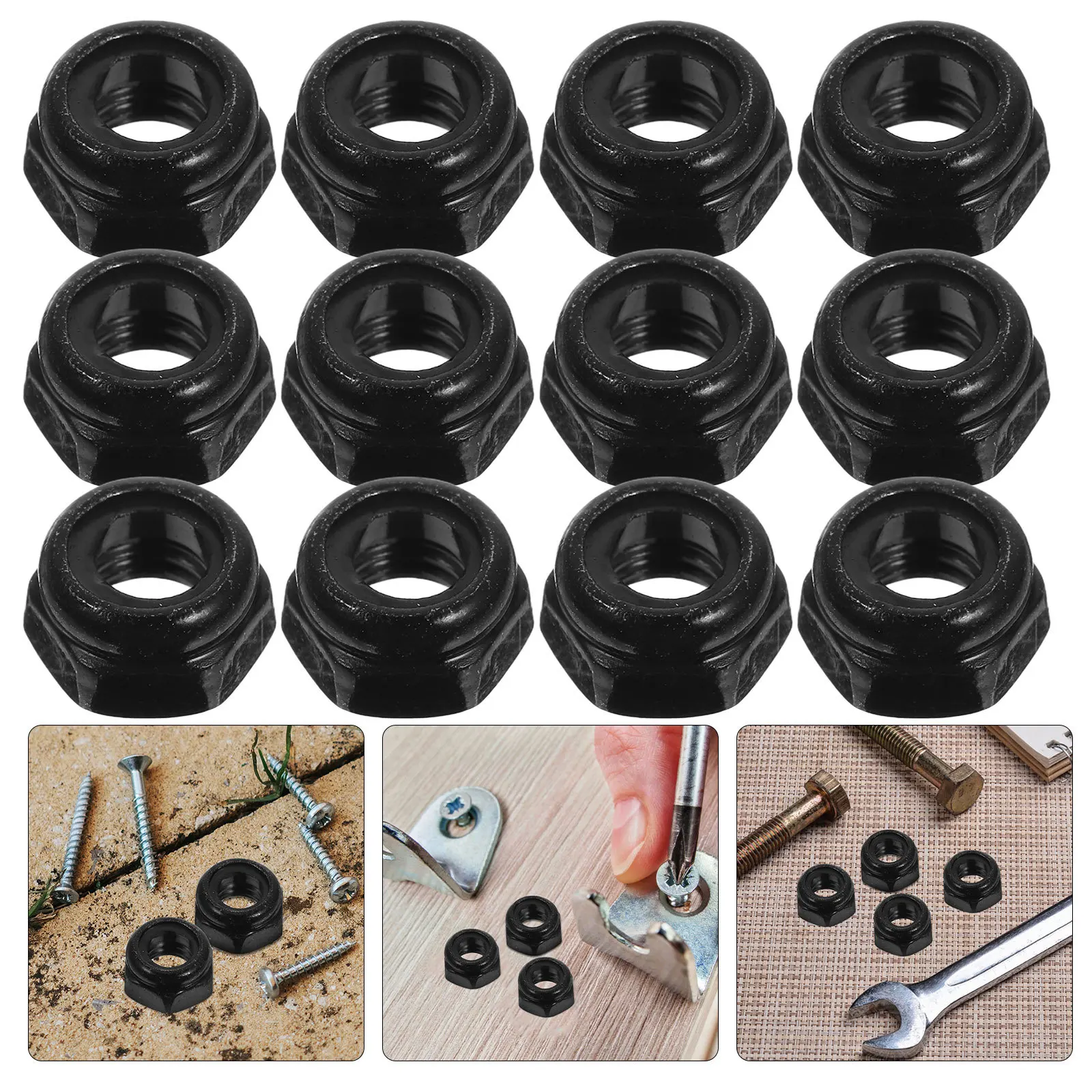 

50Pcs Stainless Steel Hex Nylon Insert Lock Nuts M5 Self Locking Threaded Nuts Hardware Fasteners Bolt Secure Nut