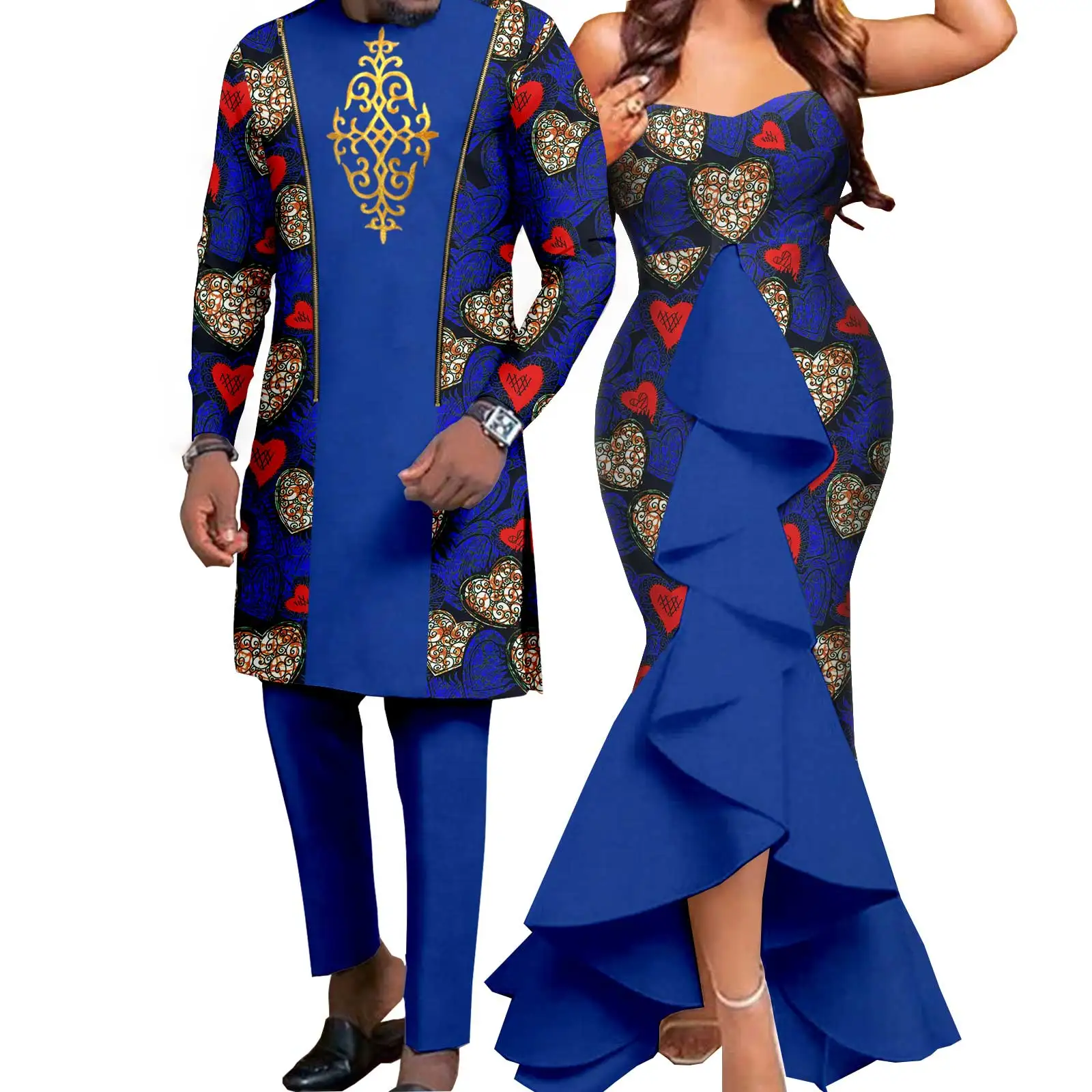 blue african wedding dresses Star blue dress/ankara dress/african wax/chic clothing/wedding dress/a – Ik  mode africaine main image 1